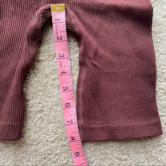 Chocolate Brown Ribbed Contour Bike Shorts - Picture 7 of 7